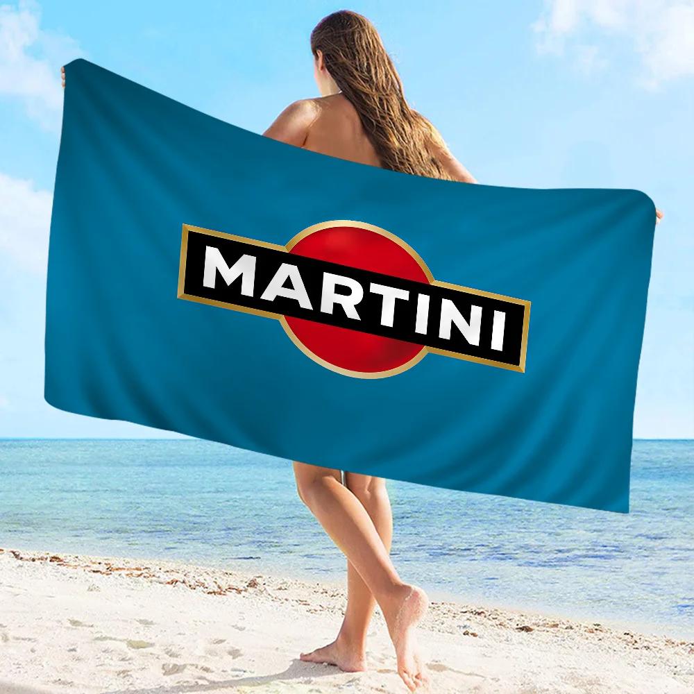 Полотенце с логотипом Martini Микрофибра Пляжное полотенце Впитывающее Быстросохнущее Мягкое для Йоги Плавание Курорт Альпинизм