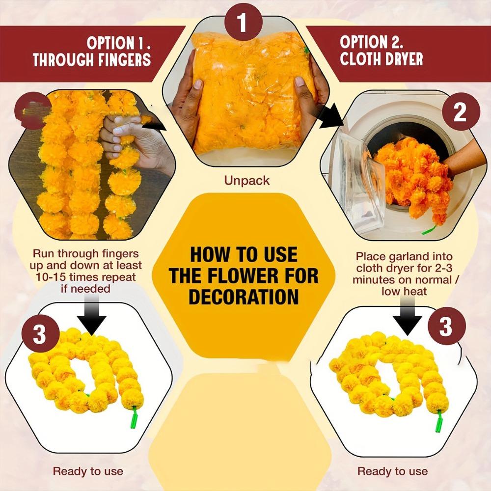 Пуджа Дивали Фиеста Гирлянды из цветков бархатца для Хэллоуина Дня мёртвых