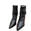 Fashion 2024 Hot Sale Ladies Shoes Mid-Calf Women's Boots Elegant Modern Boots Women Sewing Pointed Toe Back Zip Thin Heels Shoes Women
