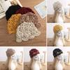 Flowers Baotou Hat Hollowed Out Skullies Hat Breathable Knitted Hat for Women