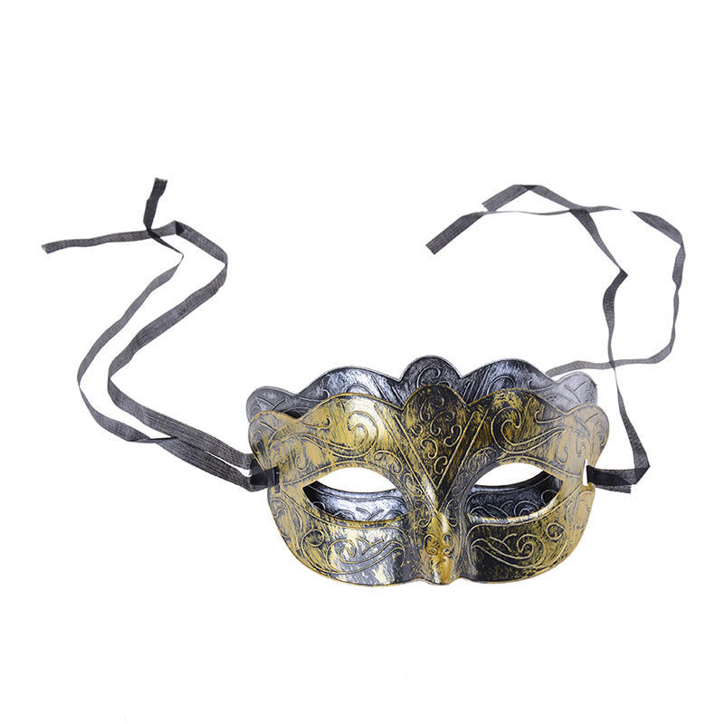 Retro Men Halloween Antique Silver Gold Venetian Mardi Gras Masquerade Party Ball Mask