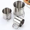Набор из нержавеющей стали со складной ручкой и сумкой для хранения, переносная чашка с карабином для дома, кемпинга, воды, кофе, напитков, для походов, пикников