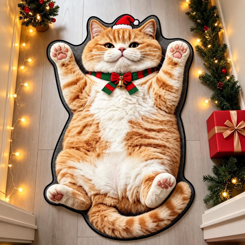 Non-Slip Home Decor Carpet Diatom Mud Cartoon Carpet Cute Cat-Shaped Area Rug Living Rooms