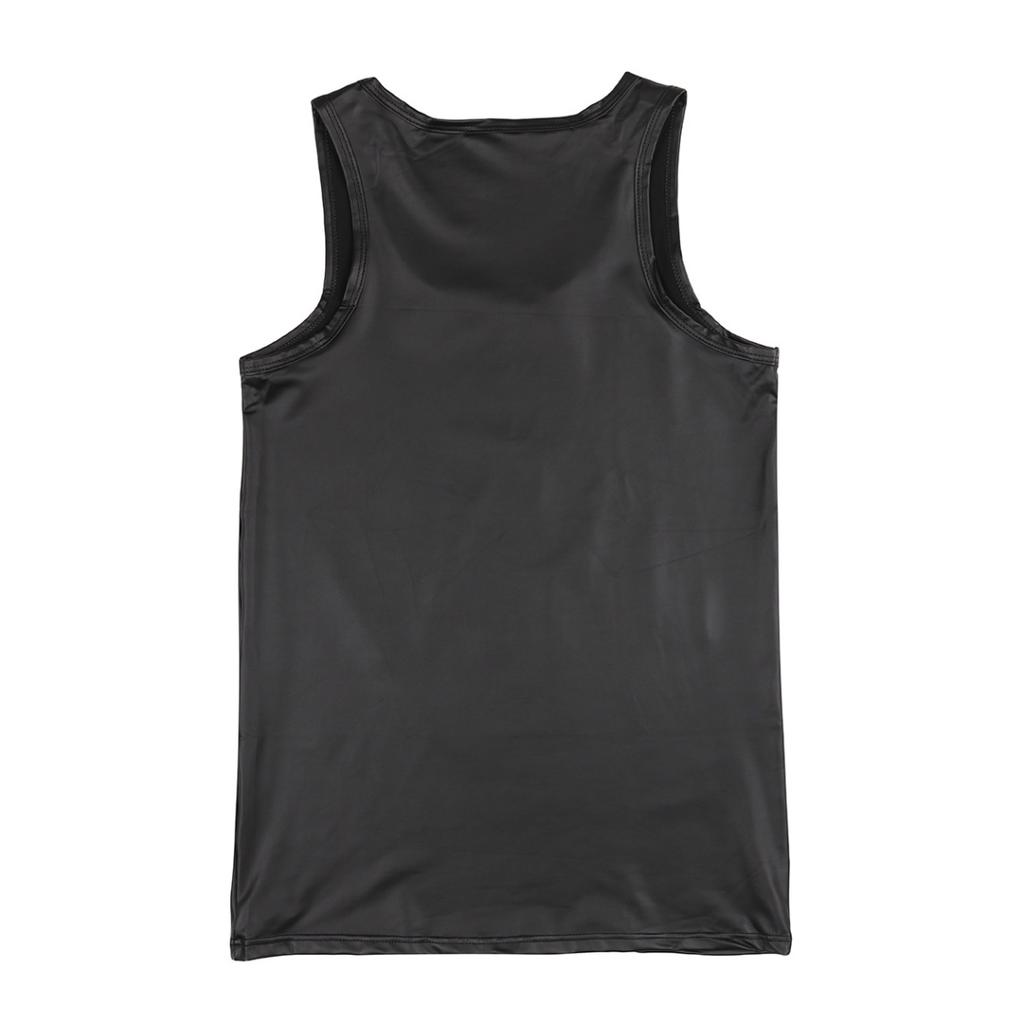 Мужская футболка из мягкой искусственной кожи с мокрым эффектом, майка, рубашка, клубная одежда