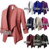 10 Color Long Sleeve Pleated Solid Color Blazer