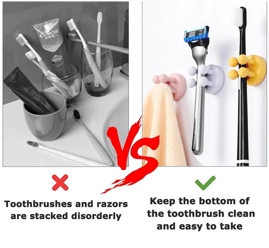 3 шт., силиконовые держатели для зубных щеток, водостойкий самоклеящийся настенный одинарный крючок для подвешивания ключа, держатель вилки