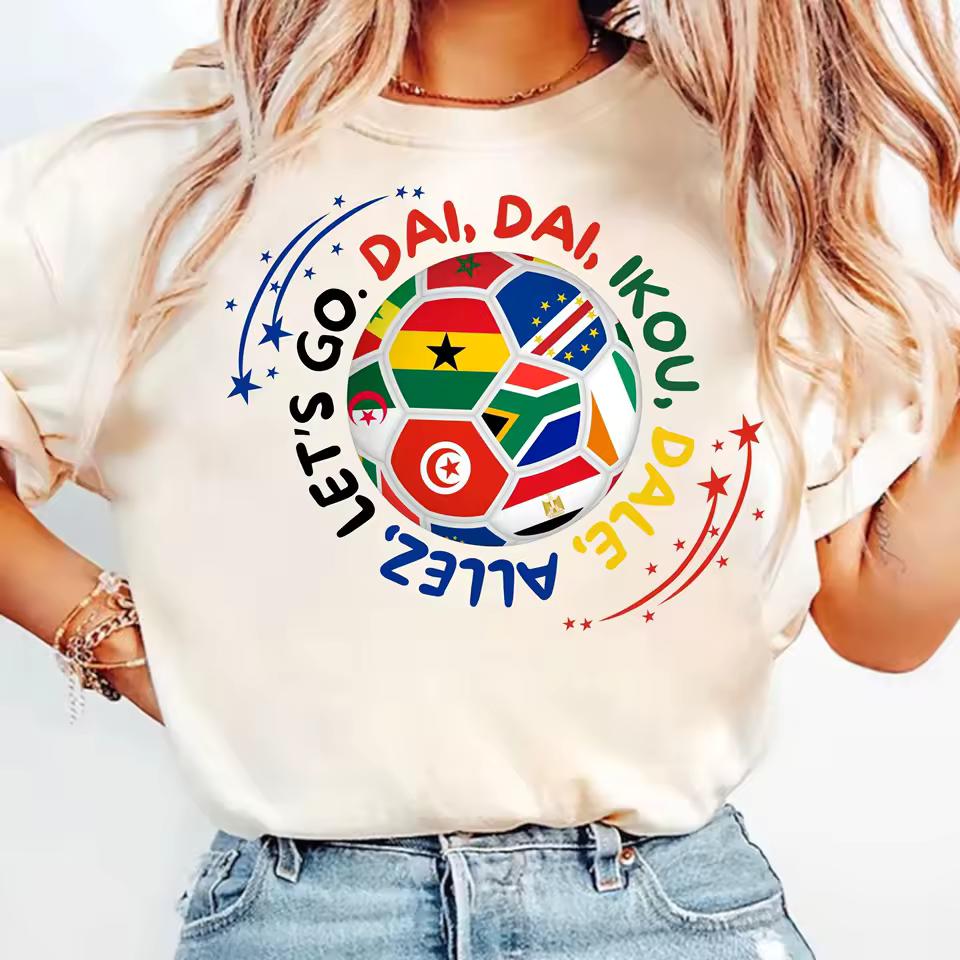 2026 Shakira World Football Song T-shirt Men Women Summer Cotton Clothing Casual Fashion Round Neck Short Sleeved Tee Streetwear