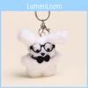 Plush Eyecatching Dog Keyring With Adorable Accessories And Soft Design Material