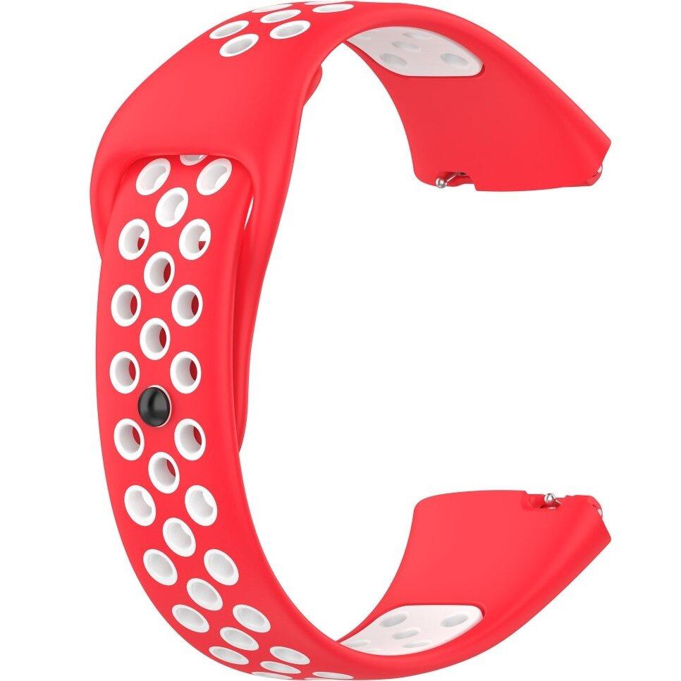 Silicone Strap for Xiaomi Redmi Watch 3 Active, Red / White