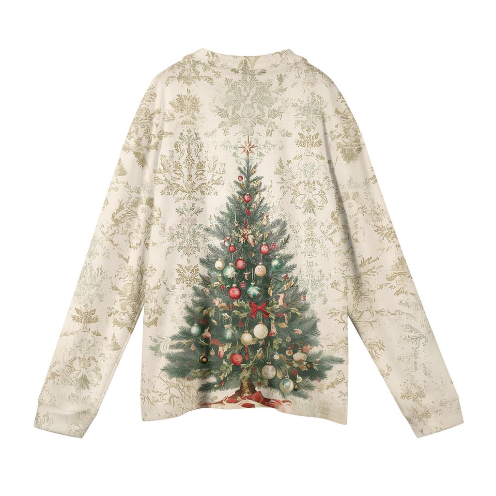 Men's Casual Christmas Print Button Long Sleeve Shirt