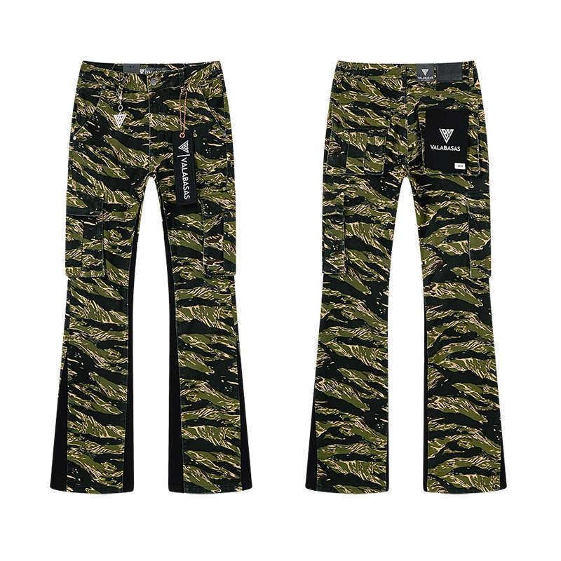 Valabasas Style '' Retro Distressed Washed Stretch Flare Jeans Men Women Streetwear Casual Pants