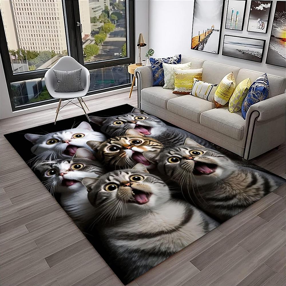 Милый трехцветный кот, кот Гарфилд, персидский кот, ковер-ковер мультяшный рэгдолл для дома, гостиной, спальни, дивана, придверный коврик, декор, детский, нескользящий
