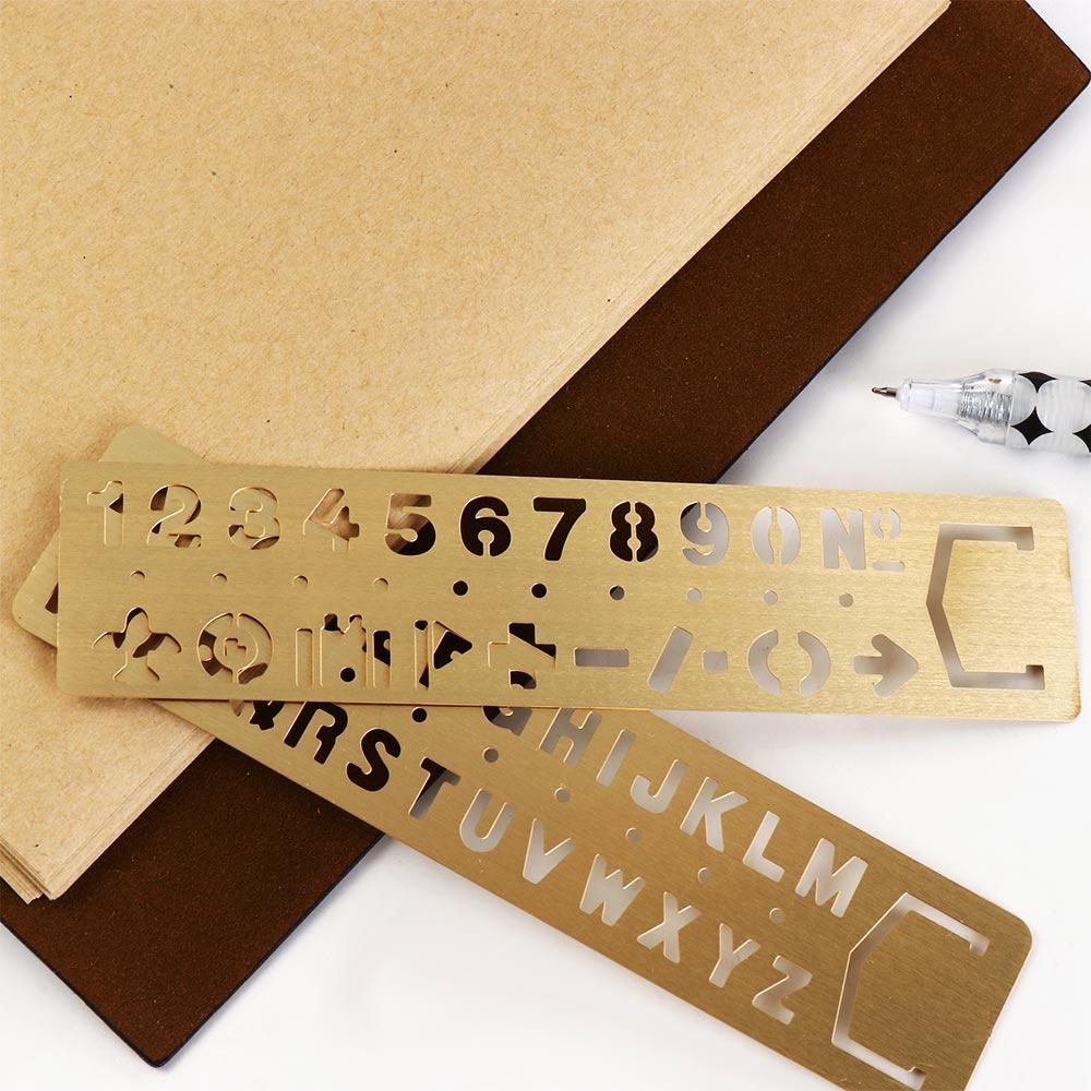 Brass Ruler Bookmark Hollow Metal Bookmark Stationery Number Letter Bookmark  Page Marker