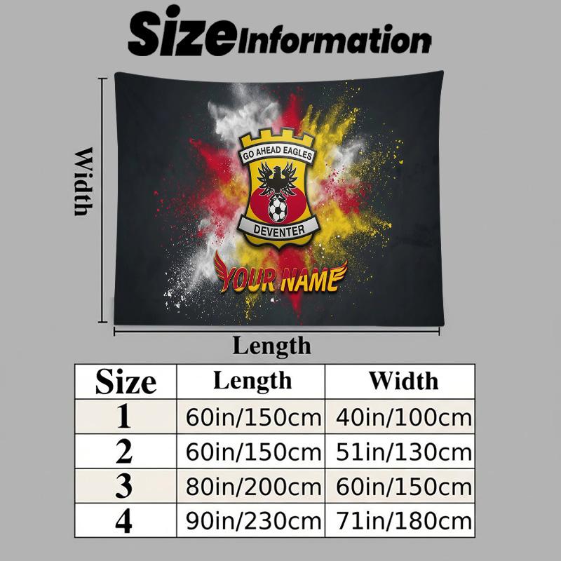 Custom Name Go Ahead Eagles Printed Tapestry – Wall Hanging for Bedrooms, Dorms, and Home Decor