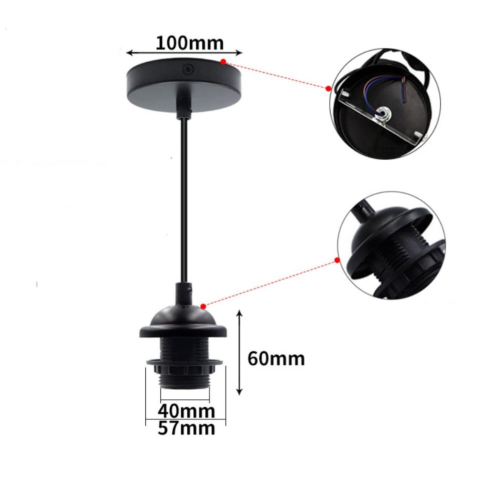 Основание потолочного светильника с полузубцами и кабелем 1 м Основание абажура E27 Подвесной держатель лампы Подвесной светильник