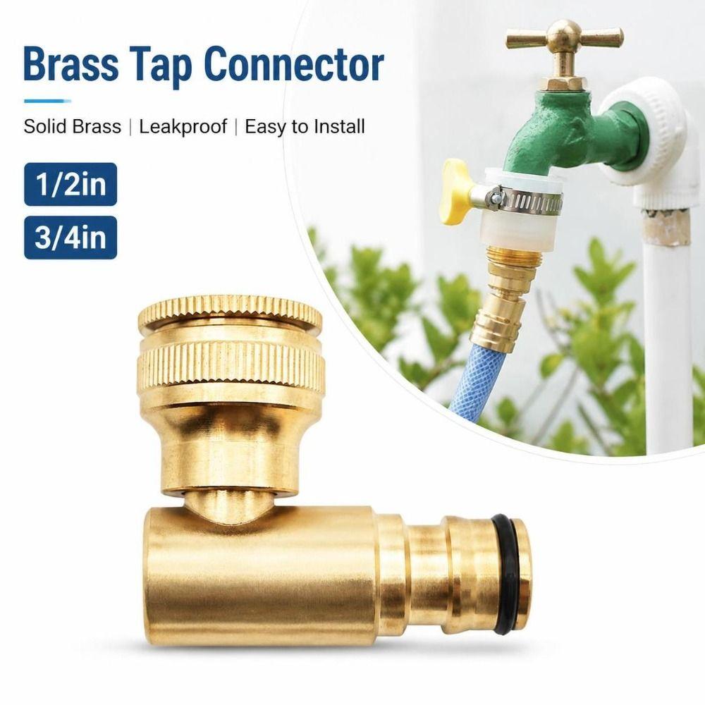 1Pcs Brass Aluminum Brass Tap Connector Swivel Elbow Quick Connector for Hose Reel Connection