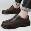Fashion 2024 Autumn Men Casual Shoes Genuine Leather Work Shoes Male Lace-up Flats Sneakers Platform Versatile Business Dress Shoes