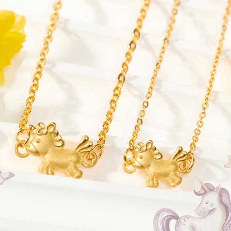 Porti 24k Solid Gold Horse Year Unicorn Chain Bracelet 1.875g