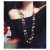 JMXD Французский Шик Элегантное Женское Длинное Многослойное Ожерелье из Стеклянного Жемчуга Модное Универсальное Винтажное Стильное Необходимое Ювелирное Изделие