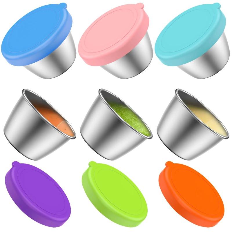 40 мл герметичная силиконовая крышка соусница нержавеющая сталь маленькая приправа миска салат томатный соусница коробка кухонная посуда