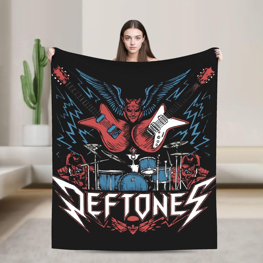 Soft Warm BlanketStudents Travel D-Deftoness Nu Metal Throw Blanket Flannel Bedspread For Outdoor Street Trend Sofa Bed Cover