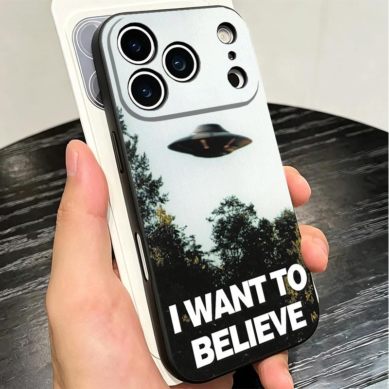 The X Files I Want to Believe Soft Phone Case for iPhone 16 16E 17 Air 15 Pro Max 14 Plus 13 Mini 11 12 7 Black Cover Back Shell