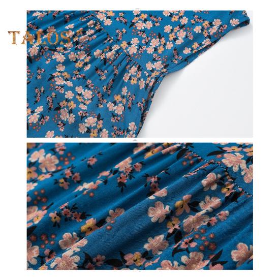 Женская свободная ночная рубашка без рукавов, повседневная сорочка, плиссированное платье для сна, летняя домашняя одежда с круглым вырезом и принтом