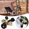 2-Way Gas Tank Adapter with Gas Level Indicator Gauge Metal Propane Tank Connector Outdoor Camping Cooking Gas Tank Converter