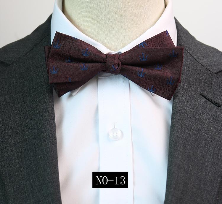 Узор Галстук-бабочка Мужской Банкетный Деловой Свадебный Жених Друг Жениха Джентльменский Костюм Студия Бордовый Темно-синий Бабочка