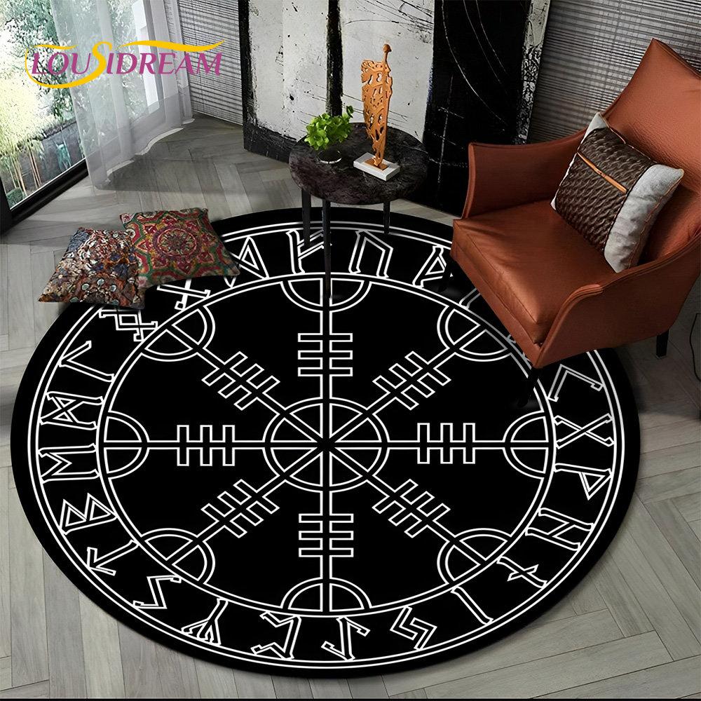 Viking Valknut Yggdrasil Tree of Life круглый ковер, ковер для гостиной, спальни, дивана, декор игровой комнаты, нескользящий напольный коврик
