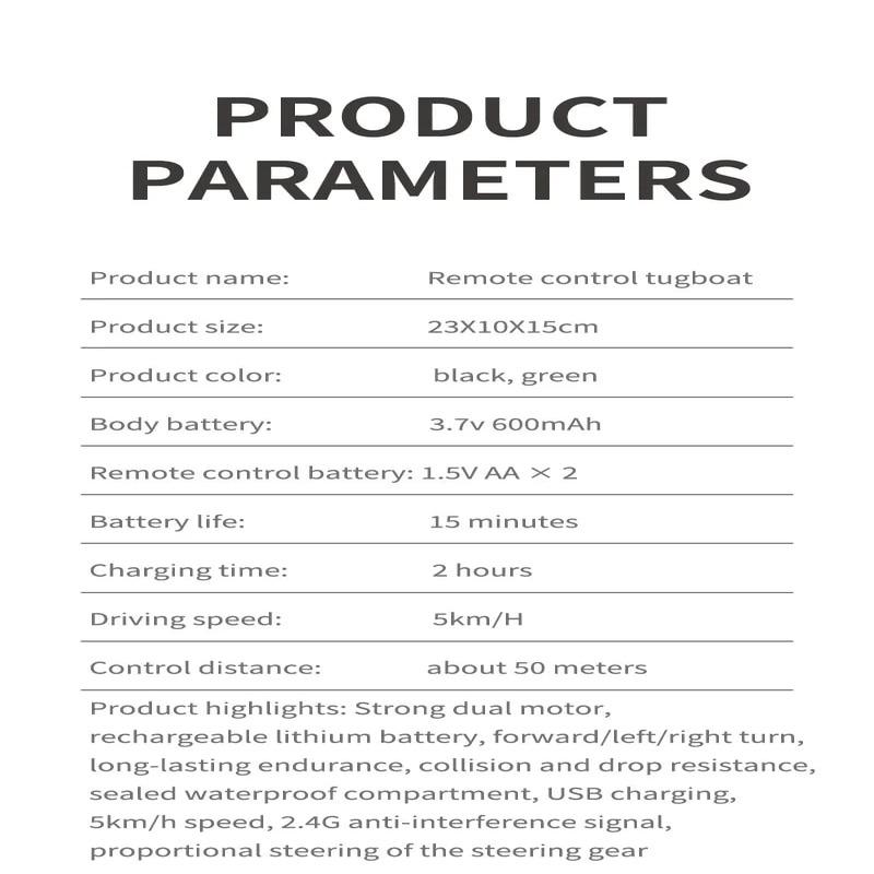 Новая радиоуправляемая лодка 2.4G, мощный двухмоторный, с большим радиусом действия, беспроводной пульт дистанционного управления, модель буксира, подходящая для мальчиков, детские игрушки в подарок