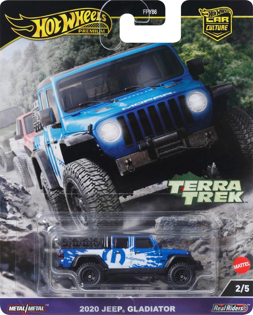 Hot Wheels Car Culture Terratrek 2020 Jeep Gladiator Vehicle Игрушечная мини-машина для детей от 3 лет и старше, синяя HRV91