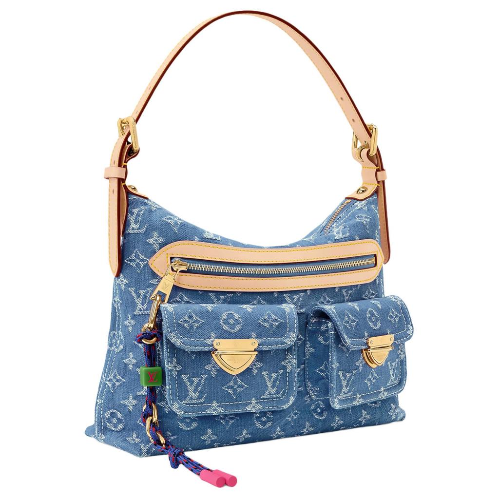 LOUIS VUITTON Fabric One Shoulder Handbag Extra Large Women's Blue M27329