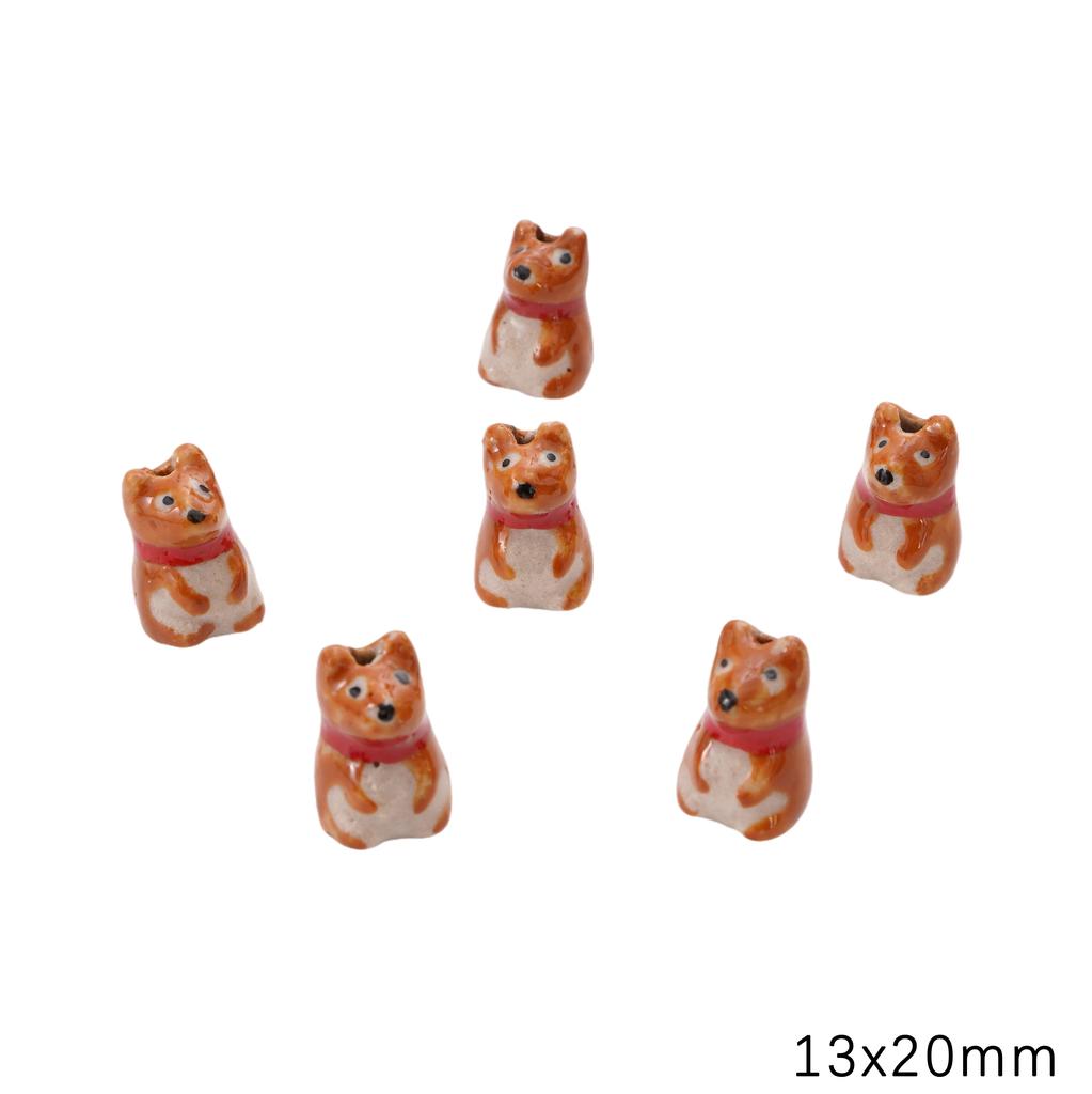 Керамические расписные бусины Собака Лиса Интервальные Рассыпные бусины для DIY Браслетов Ожерелий Изготовления Ювелирных Изделий
