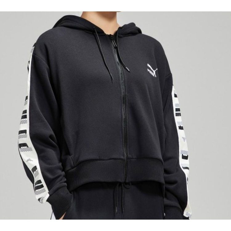 Puma Вязаная куртка на молнии с вышитым логотипом Женские куртки Черный 578594-01