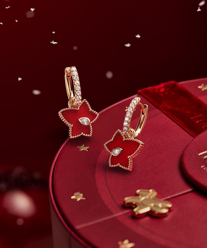 Lola Rose Ivy Carnelian Red Cubic Drop Earrings