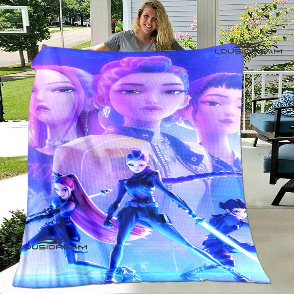 3D K-Pop Охотники на демонов Мультяшное одеяло Теплые одеяла Мягкое и удобное одеяло Домашние Поездки Одеяла постельное белье Подарок на день рождения