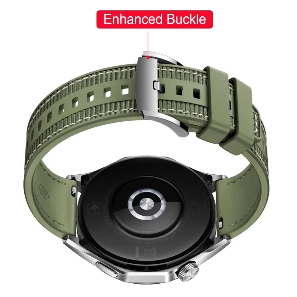 22mm Strap For Huawei Watch GT 5 4 3 Pro 46mm Band For Huawei Watch 5 4 3 Pro 48mm Ultimate Nylon Silicone Wristbands Bracelet