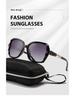 Oversized Polarized Square Sunglasses with Diamond Cut Edge for UV Protection - European & American Style