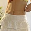 Double Layer Crisscross Cubic Zirconia Chain Navel Ring Waist Chain for Women Gold Tone Adjustable Body Chain Belly Jewelry