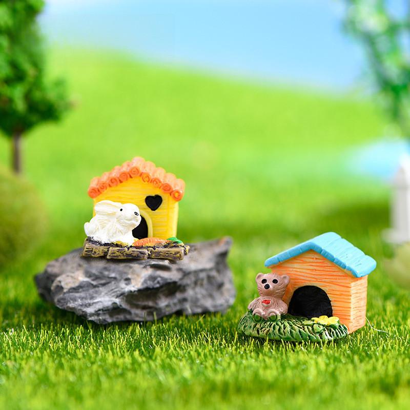 Cute Cartoon Resin Animal House Ornaments Ideal For Succulent Gardens And Diy Projects