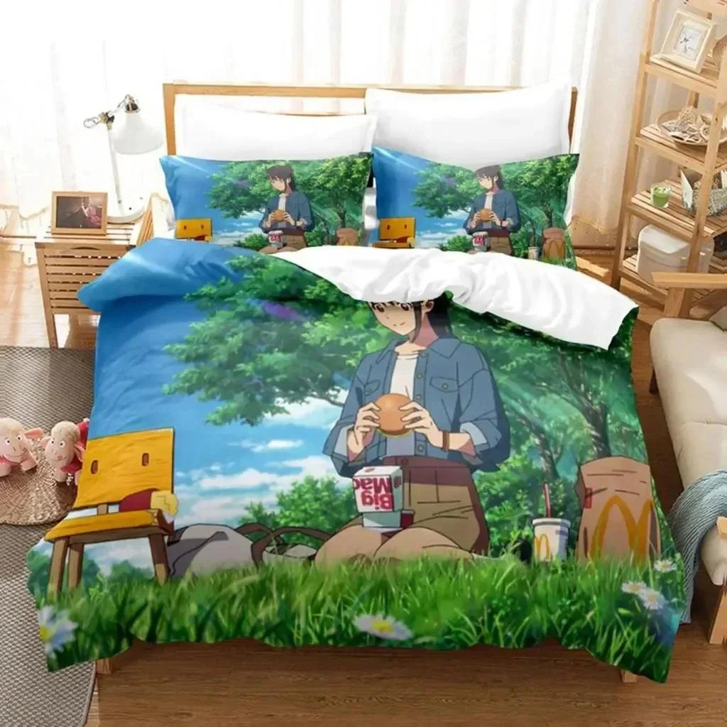 Anime Movie Suzume No Tojimari Comfortable Duvet Quilt Cover Pillowcase Bedding Set Children Bedroom Decoration Home Textile