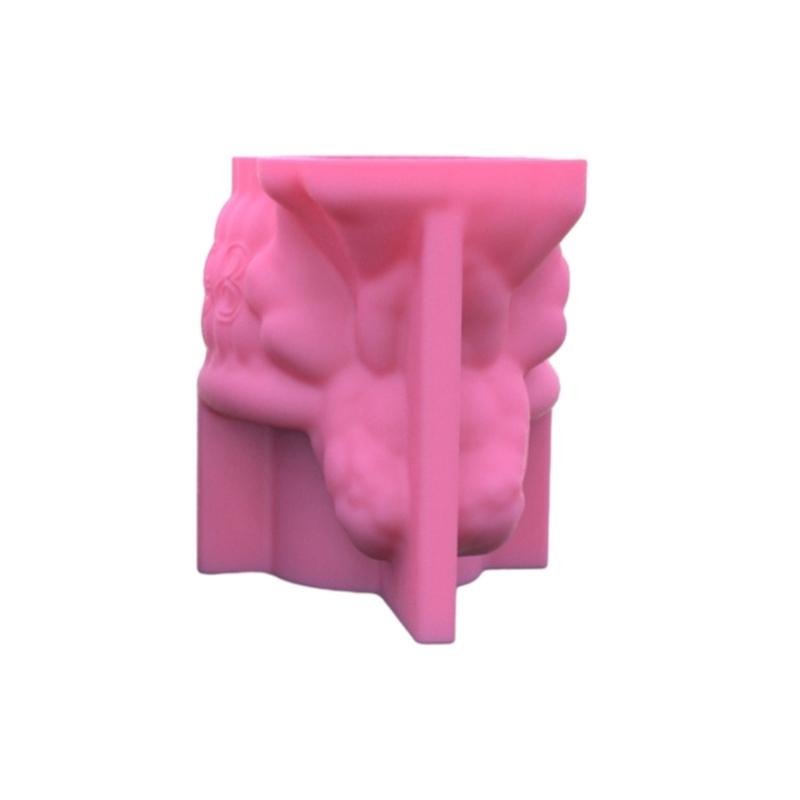 Flower  Silicone Mold 3D Girl Concrete Candlestick Resin Mould  Succulent Planter Molds Craft Art Decoration