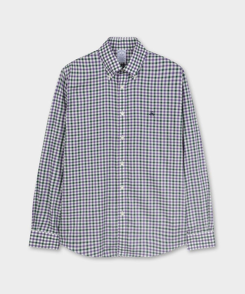 Рубашка в клетку из негладкой твиловой ткани Regular Fit от BROOKS BROTHERS (Темно-зеленый) (Bbthmm9890Jef)
