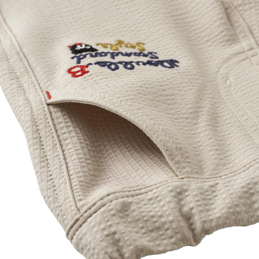 MIKI HOUSE Double B Long Quarter Beige [MIKI HOUSE] Брюки, Штаны, Брюки, Длина, Логотип, Простые, Однотонные, Мальчики, Девочки, Младенцы, Дети, Детская