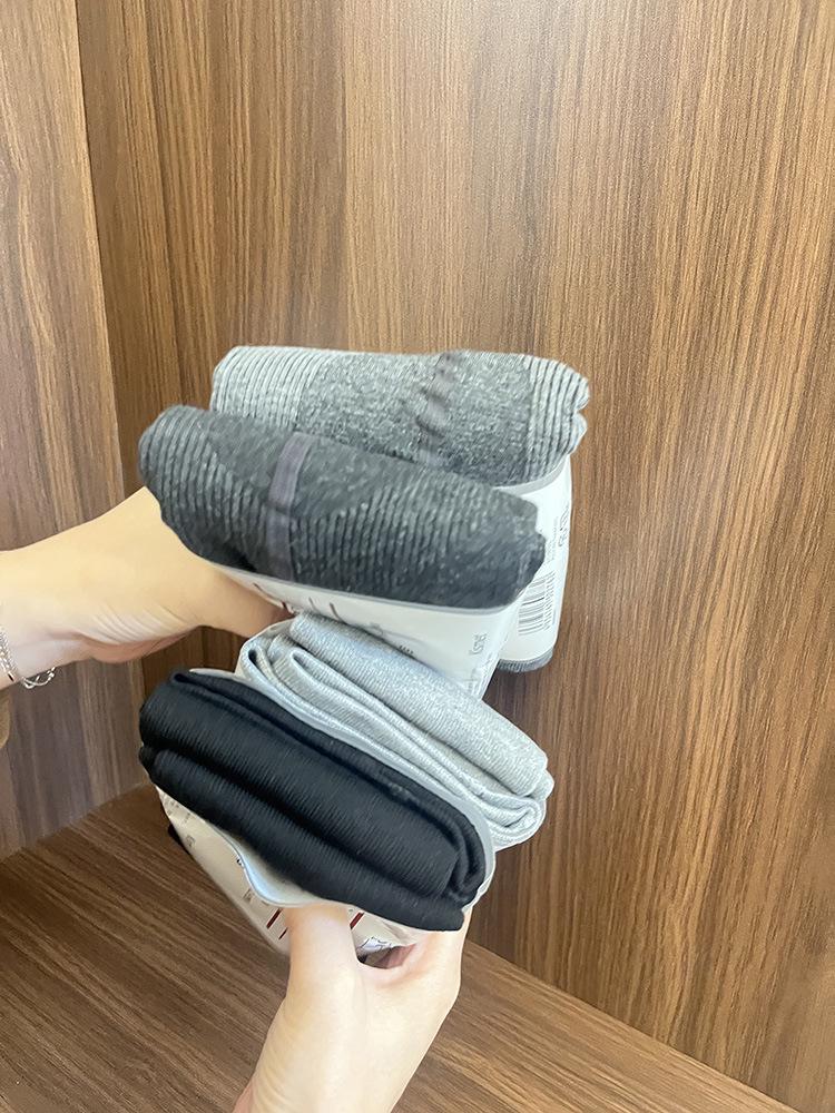 Хлопковые леггинсы в вертикальную полоску - Японские Muji 200D Утягивающие Теплогенерирующие В рубчик Микро-компрессионные Колготки для женщин, устойчивые к пиллингу