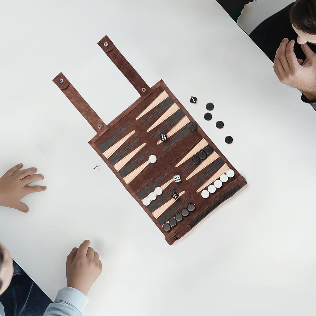 Нарды для путешествий Сворачиваемые нарды для путешествий и на спине Нарды Высококачественный чехол для игры в нарды для путешествий Игра в нарды для путешествий Кожаные нарды для путешествий