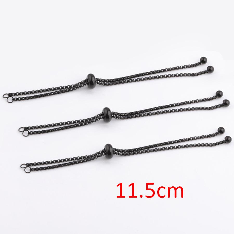 No Fade 3pcs Stainless Steel Gold Color Slider Bracelet Adjustable Chain with End Bead for Jewelry Making DIY Findings Component