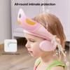 Yousheng Baby Shower Cap Безопасная силиконовая защитная шапочка для ванны Мягкая шапочка с козырьком в форме мультфильма Регулируемый ремешок Водонепроницаемая шапочка для мытья шампунем