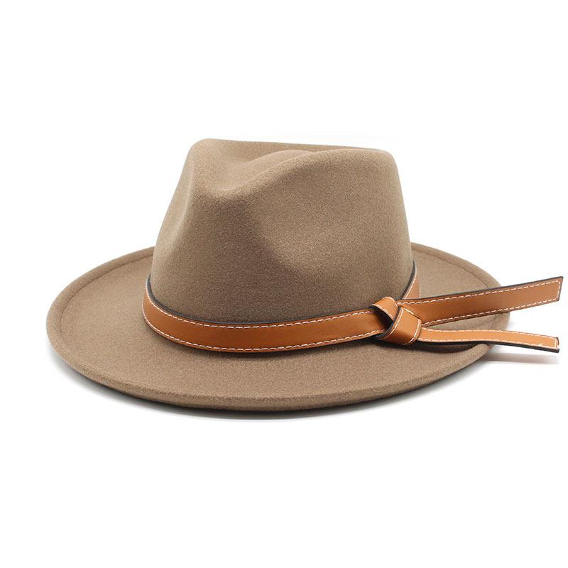 Felt Hat Top Hat Woolen British Trendy Hat Woolen Western Style Belt Jazz Hat